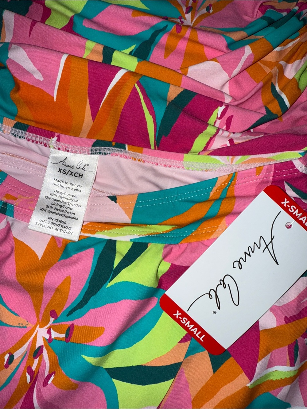 NWT Anne Cole Bright Floral Tankini/Skirt Seim Set - Picture 2 of 7